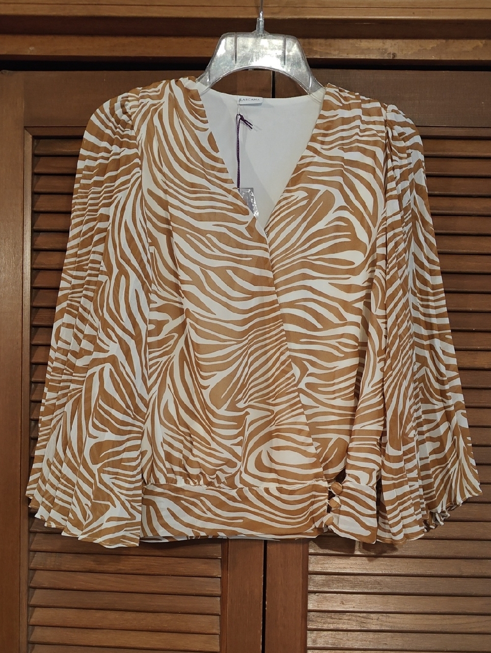 BWT Lascana Wrap-Front Zebra Print Blouse